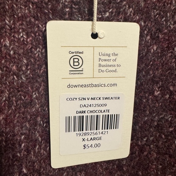 Cozy Szn V-Neck Sweater - XL/ L - Dark Chocolate - Picture 3 of 4
